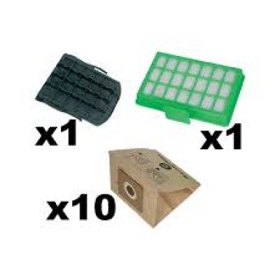 Set 10 saci hartie si filtre Rowenta cod ZR007001